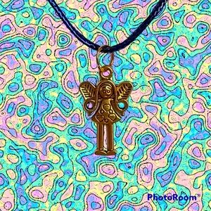 Angel charm necklace